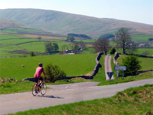 Cycling near Ravenstonedale Cumbria