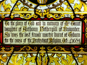 Elizabeth Gaunt window at St Oswald's Ravenstonedale