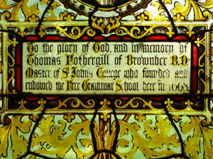 Thomas Fothergill window at St Oswald's Ravenstonedale