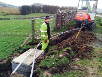 Fell End Broadband. Trenching