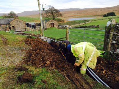 Fell End Broadband. Trenching