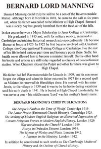 Bernard Lord Manning document