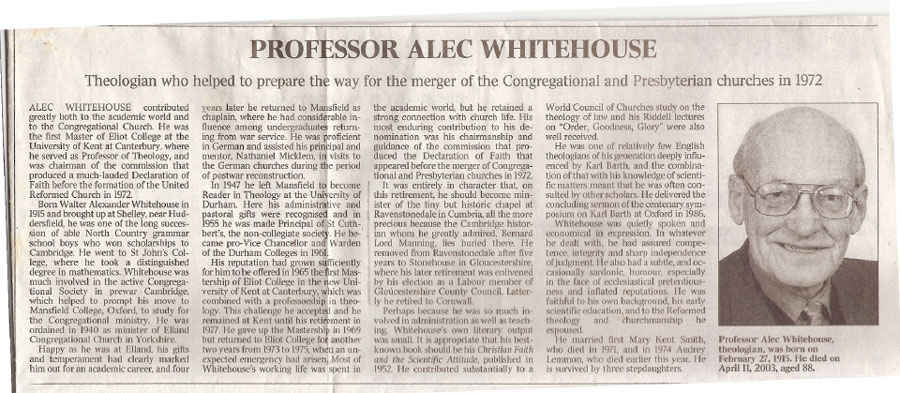 Professor Alec Whitehouse