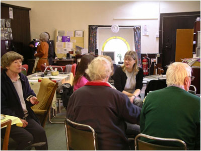 Open House regular supporters. Judith et al and Caroline (back)