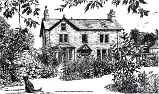 Sketch by Caroline Metcalfe Gibson. The Book House Ravenstonedale