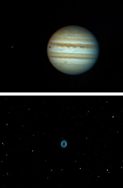 Jupiter and M57 Ring Nebula in Lyra